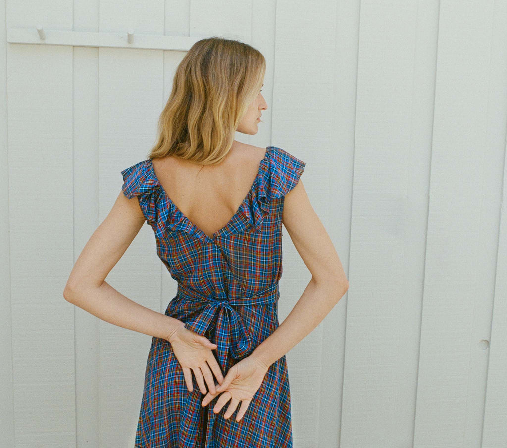 HMD -- LULANI DRESS -- AZURE FRENCH PLAID