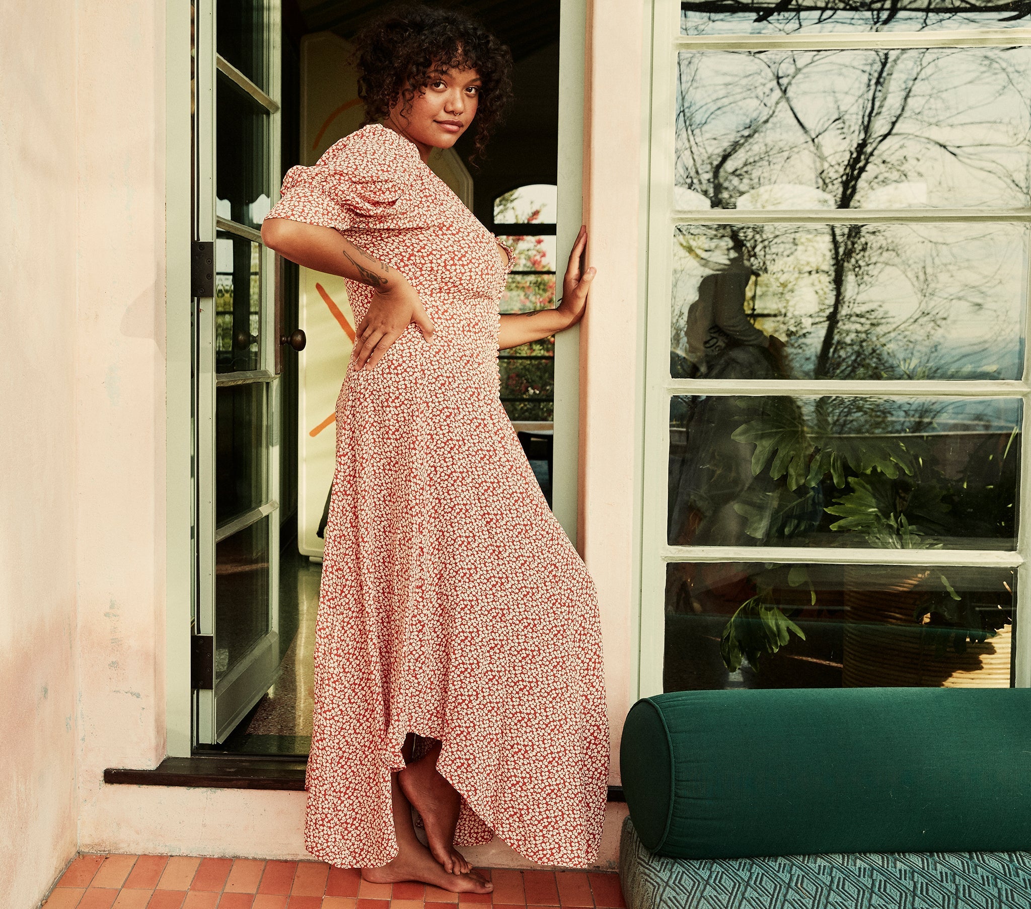 HMD -- LAUREL DRESS -- CARDINAL CHERRY WILLOW