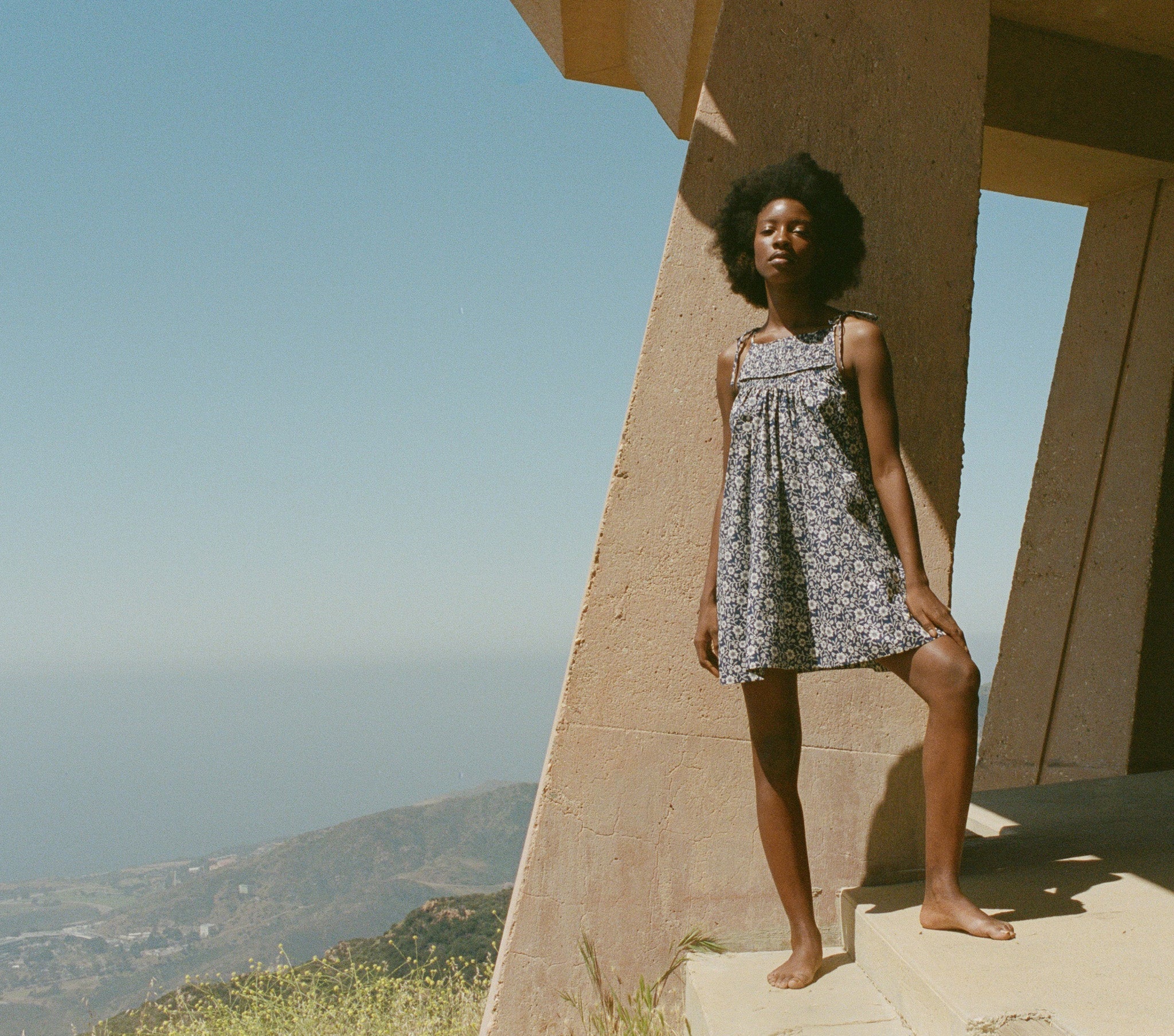 HMD -- MARJORIE DRESS -- BLUE JESSAMINE CALICO