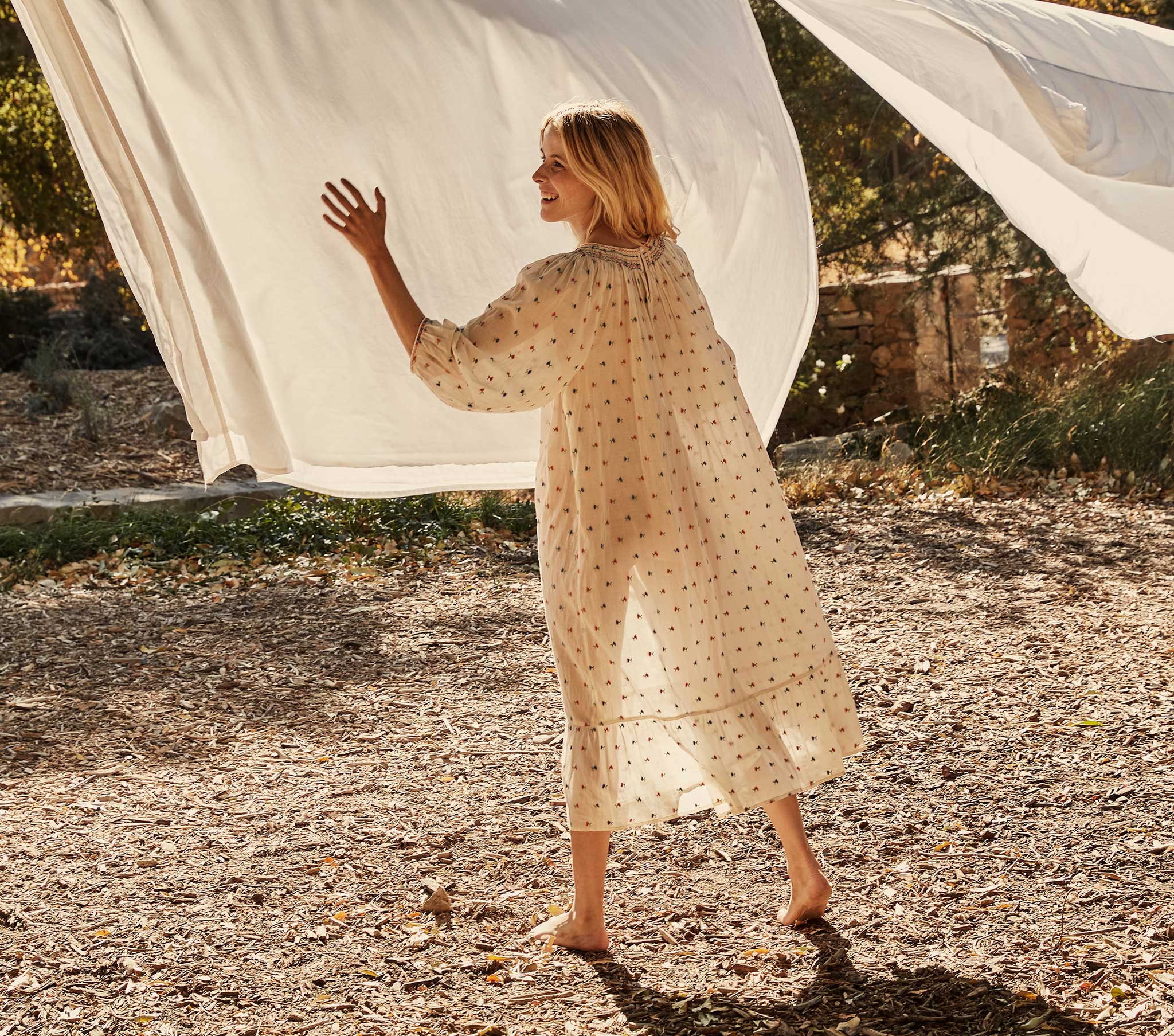 HMD -- MAYA DRESS -- CREAM CARNATION EMBROIDERY
