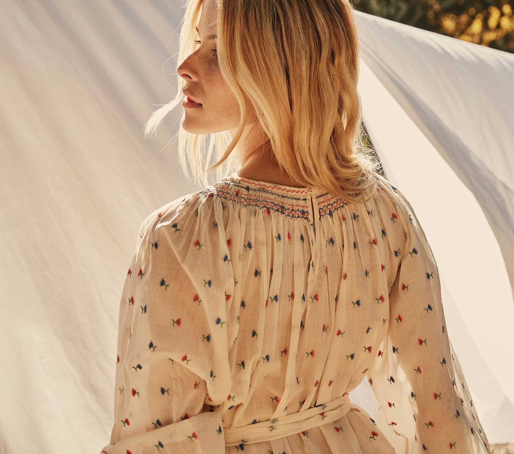 HMD -- MAYA DRESS -- CREAM CARNATION EMBROIDERY