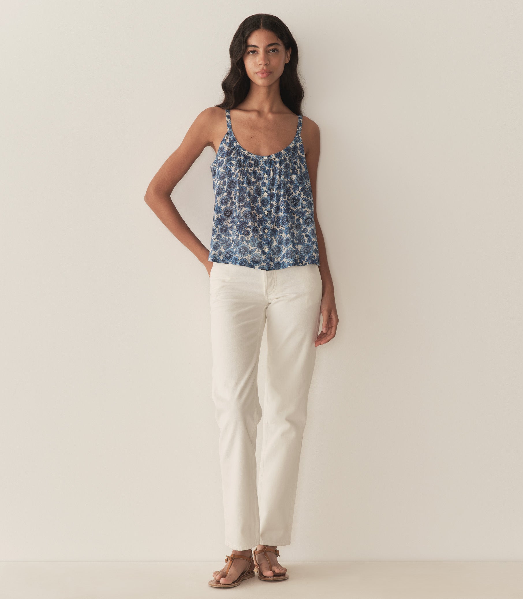 HMD -- NALINA TOP -- BLEU SOLEIL FLEURIT
