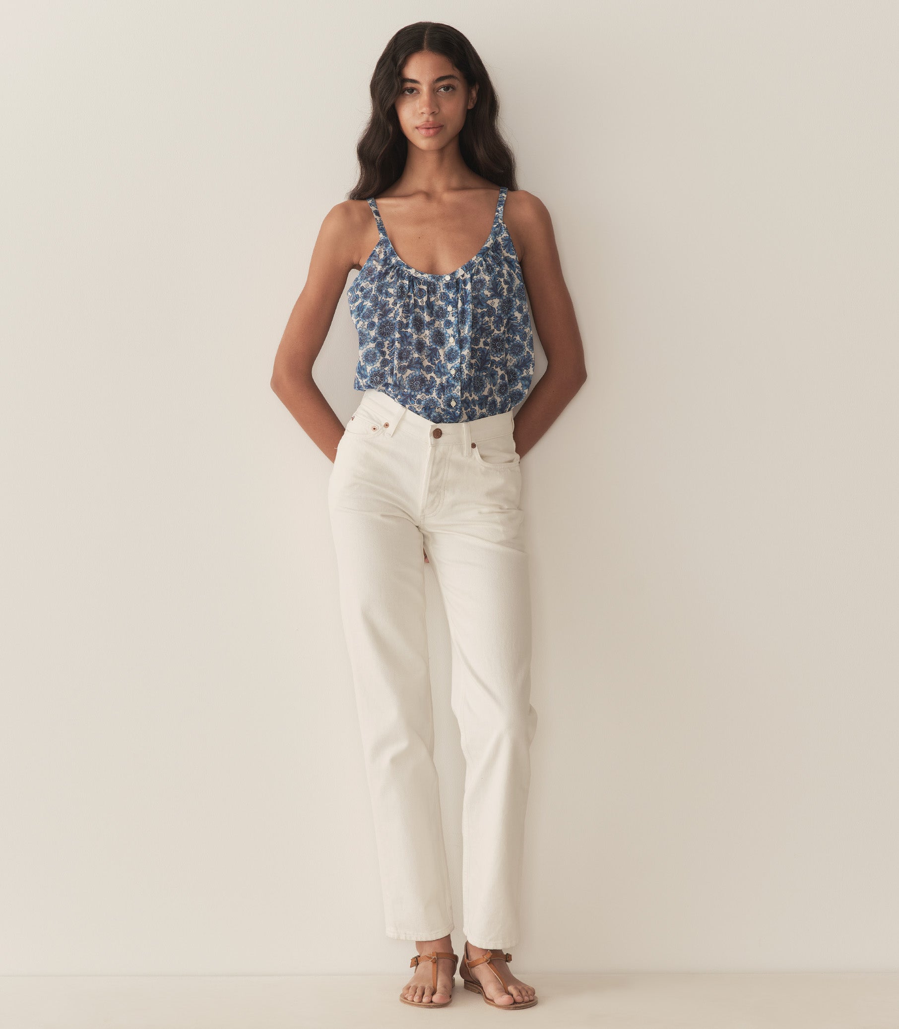 HMD -- NALINA TOP -- BLEU SOLEIL FLEURIT