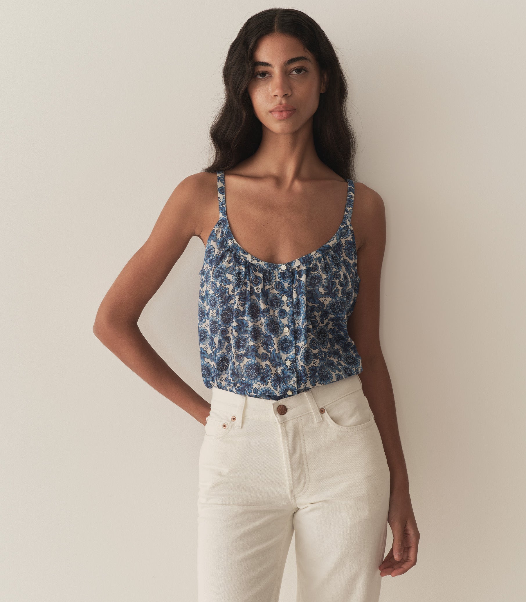 HMD -- NALINA TOP -- BLEU SOLEIL FLEURIT