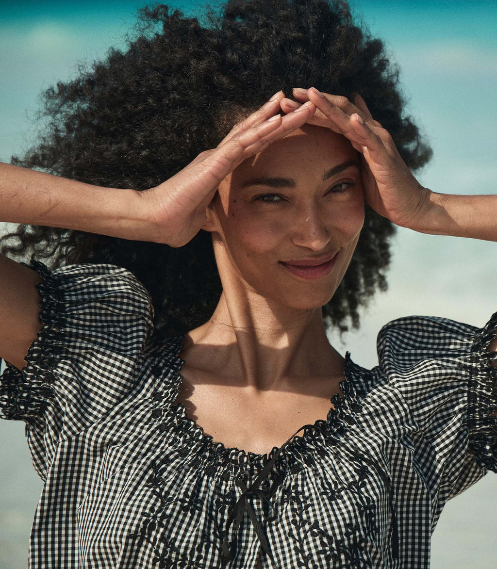 HMD -- NERA TOP -- NOIR LA MADDALENA GINGHAM