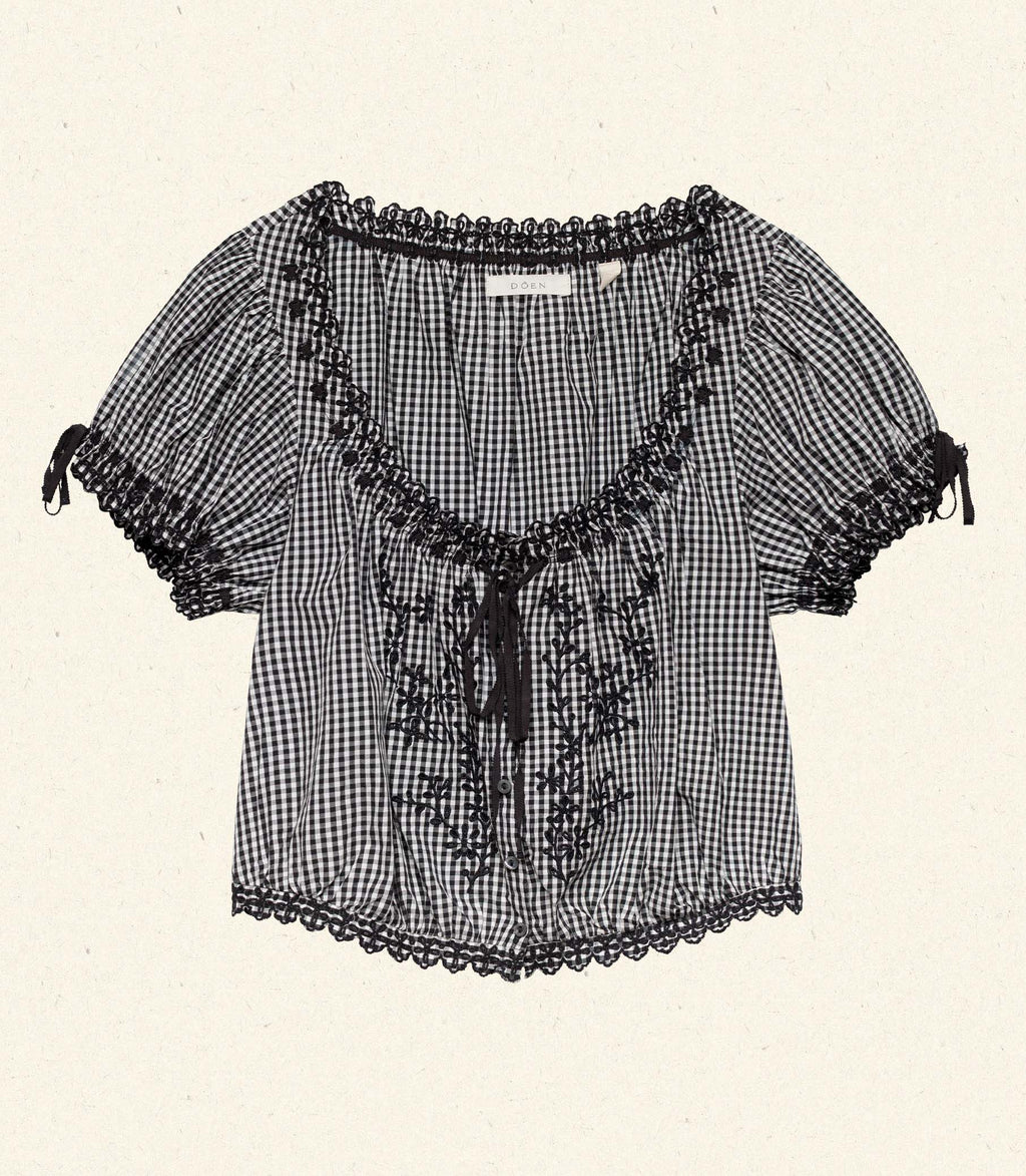 HMD -- NERA TOP -- NOIR LA MADDALENA GINGHAM