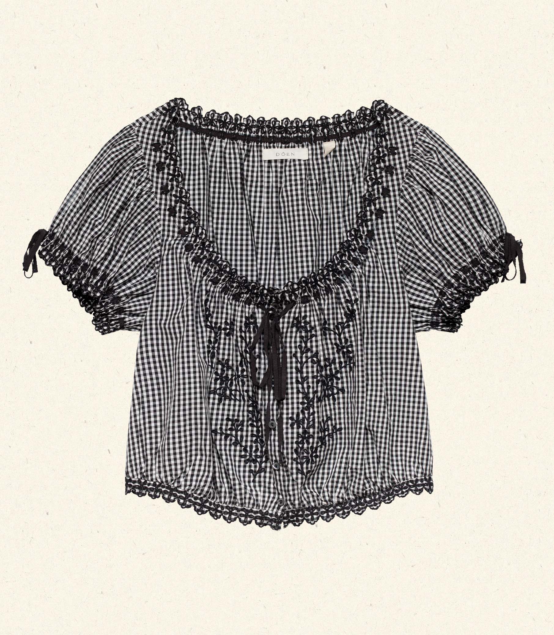 HMD -- NERA TOP -- NOIR LA MADDALENA GINGHAM