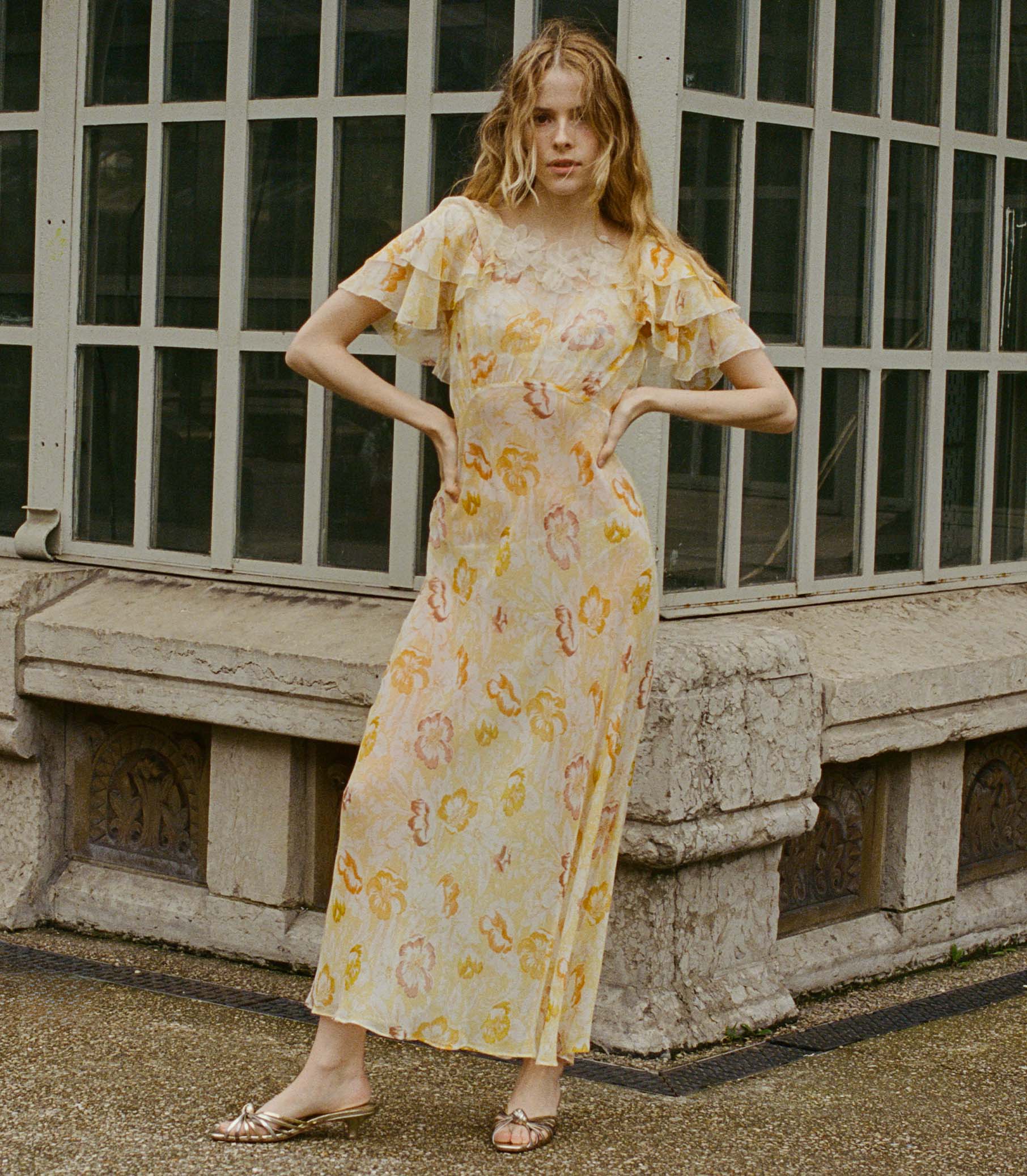 HMD -- NEVARA DRESS -- CITRON ANEMONE BLOOM