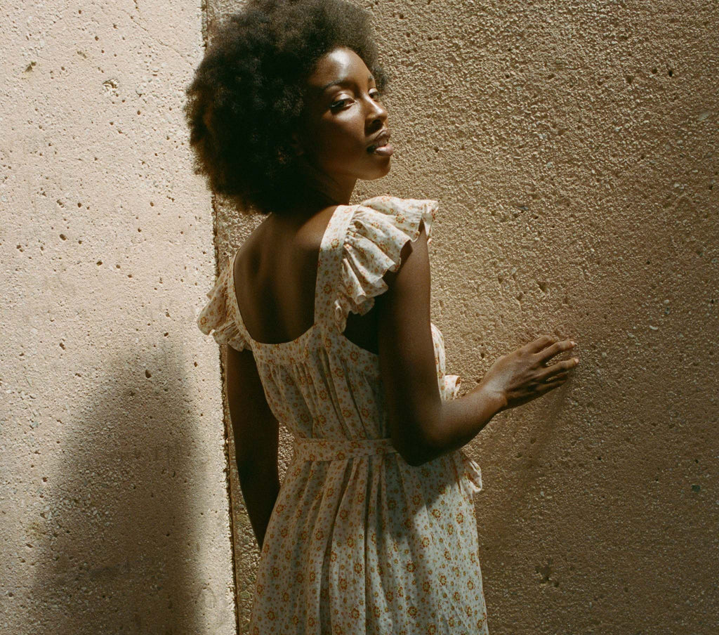 HMD -- NISHA DRESS -- ALABASTER COUNTRYSIDE CALICO