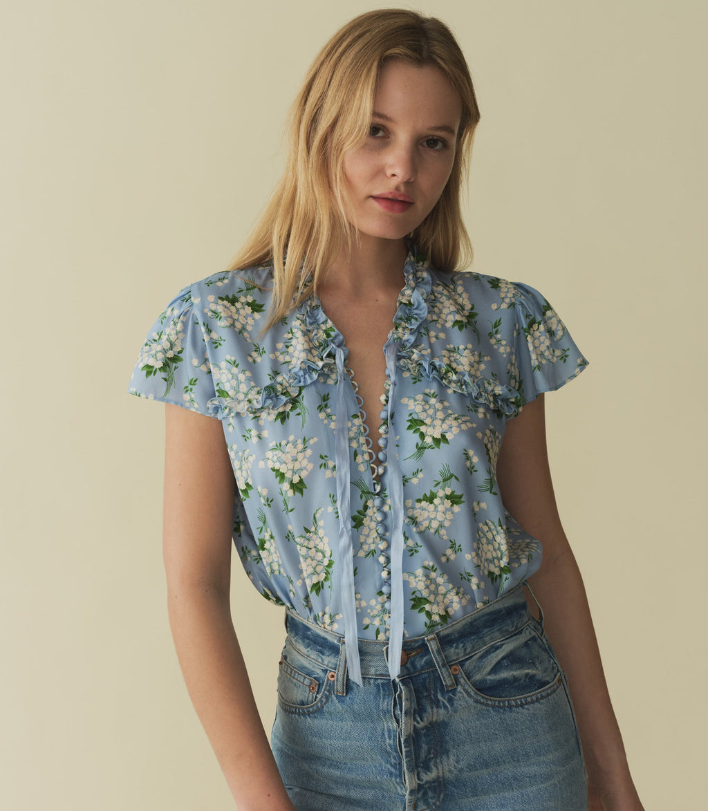 HMD -- OPALINE TOP -- SKY MAY BELL FLORAL