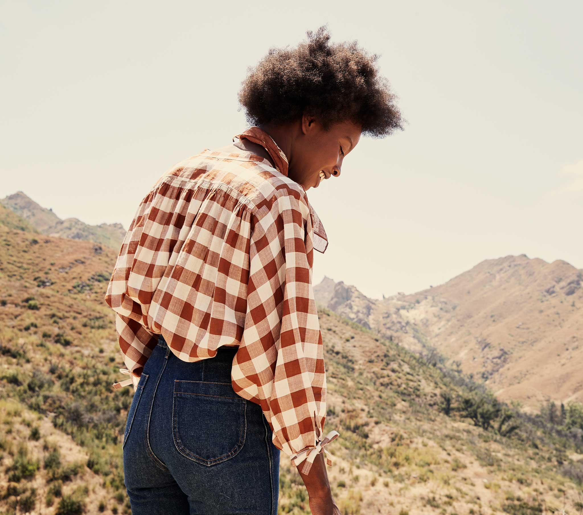 HMD -- O'KEEFFE TOP -- ST OUEN NUTMEG PLAID