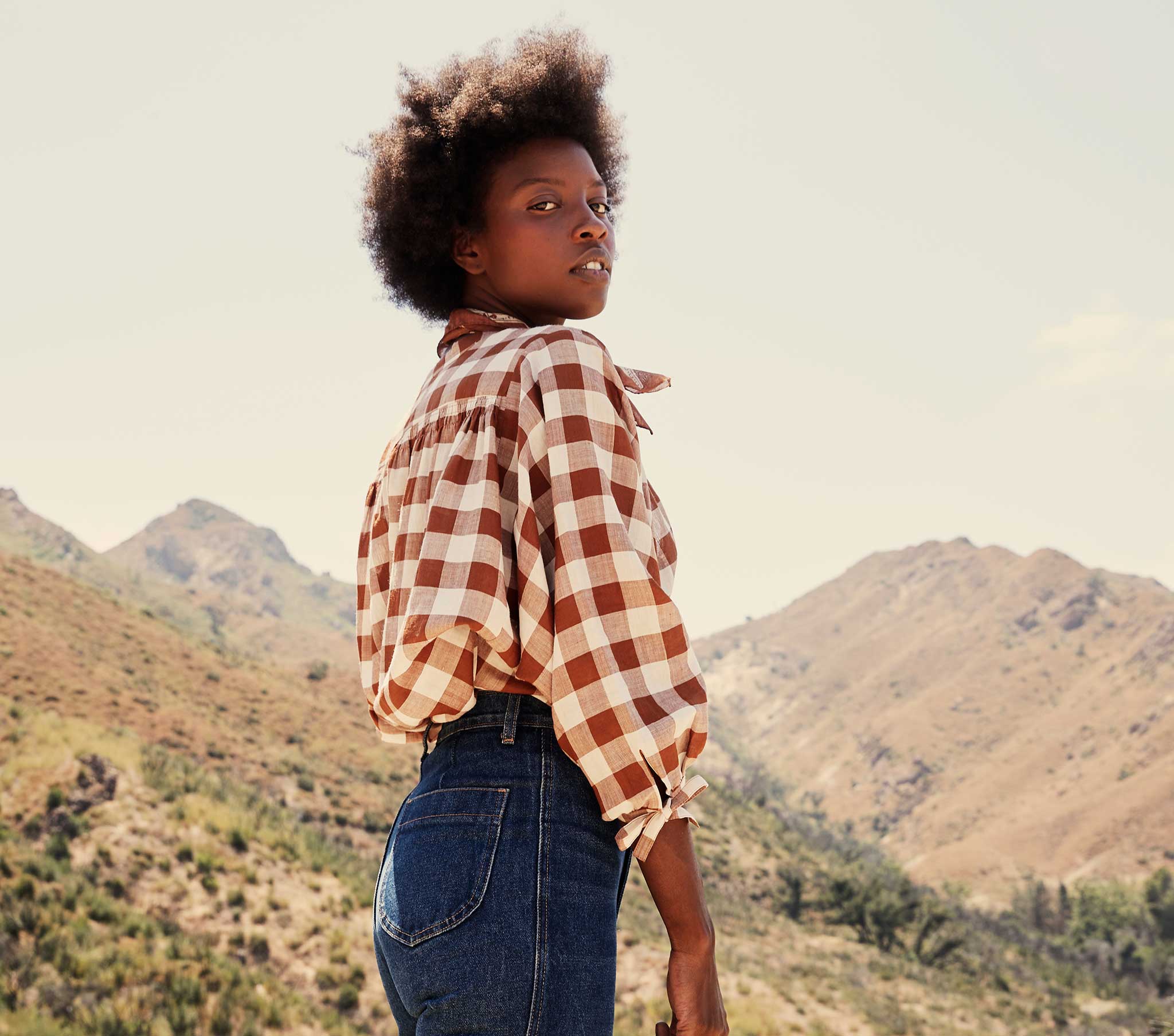 HMD -- O'KEEFFE TOP -- ST OUEN NUTMEG PLAID