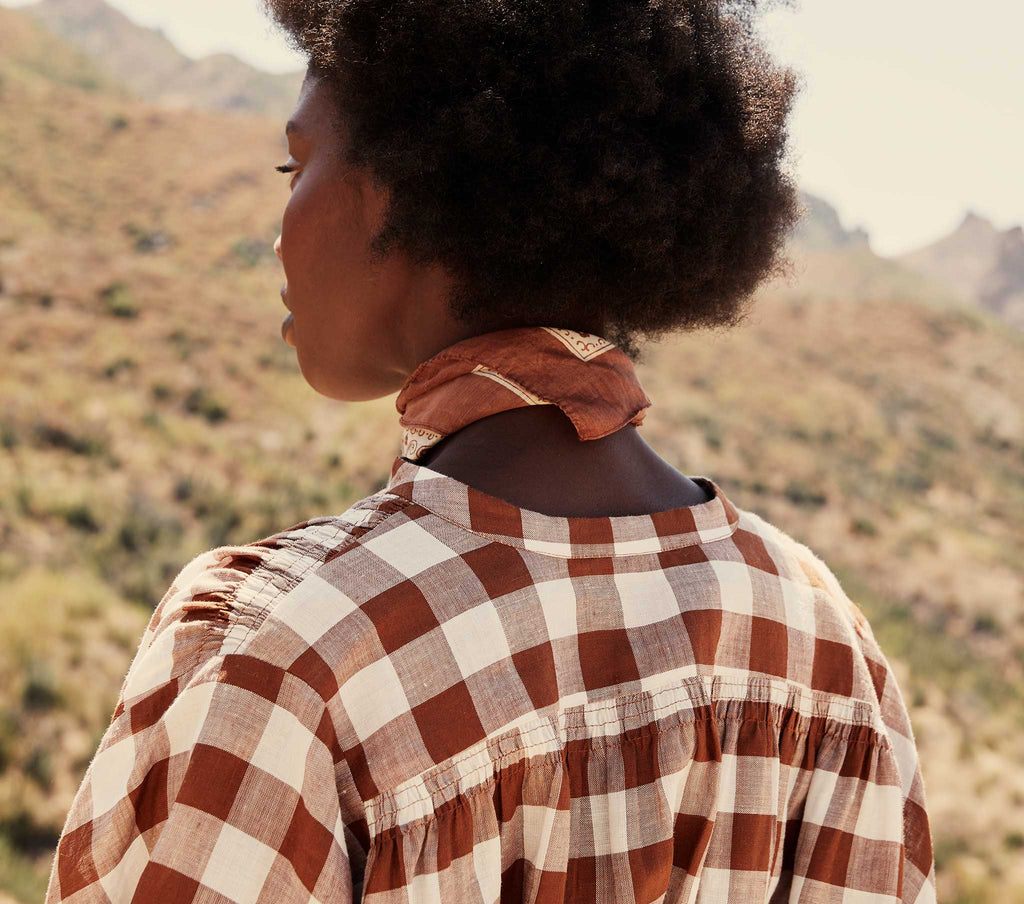 HMD -- O'KEEFFE TOP -- ST OUEN NUTMEG PLAID