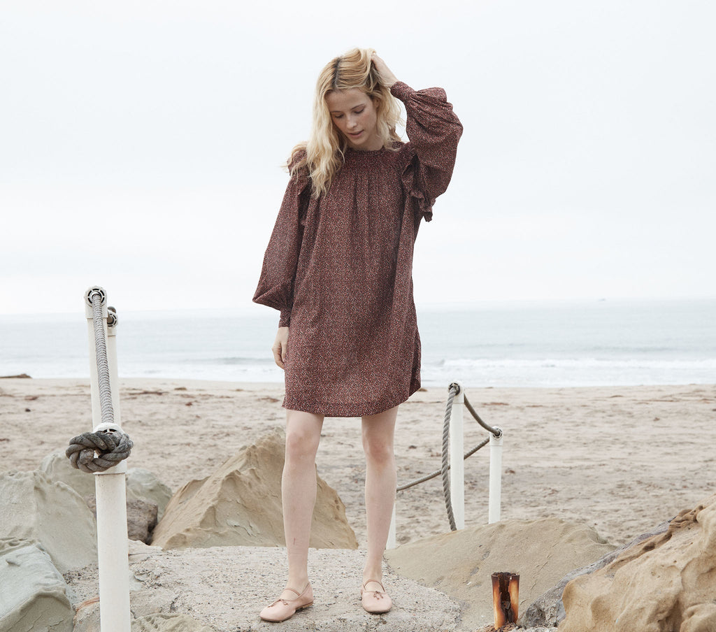 HMD -- OLIVER DRESS -- RUST DITZY FLORAL