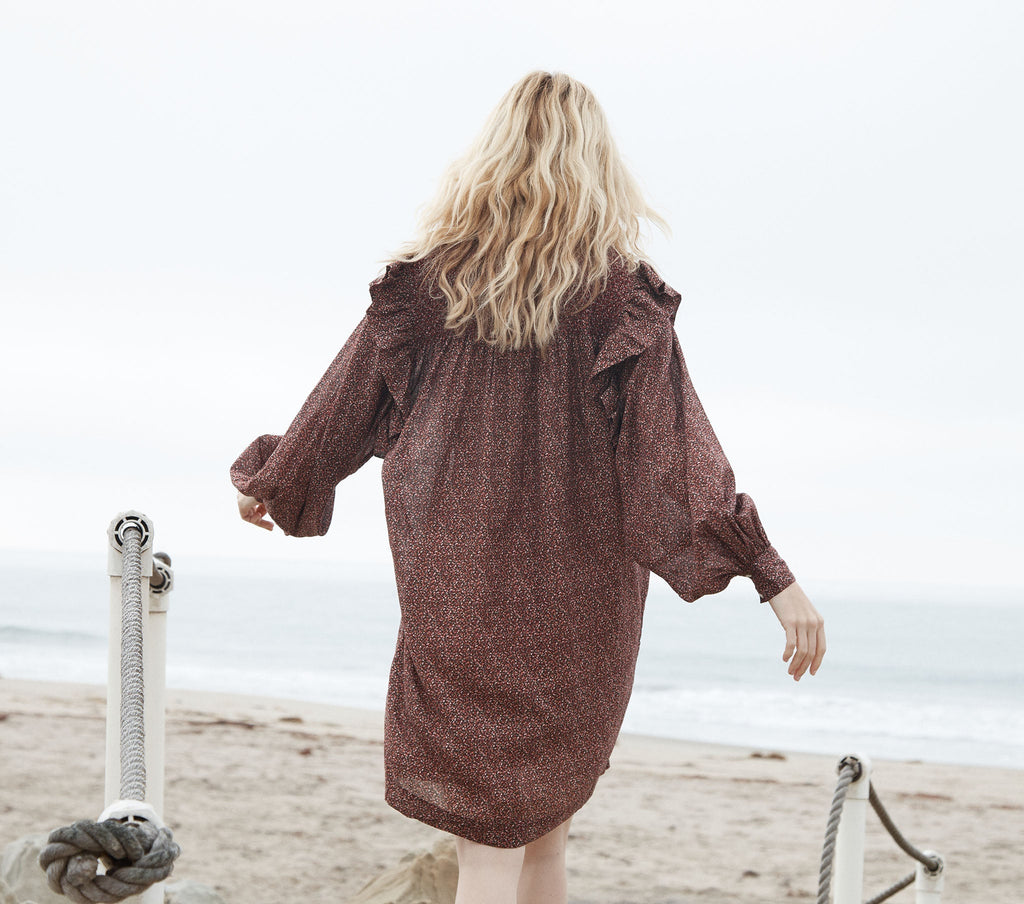 HMD -- OLIVER DRESS -- RUST DITZY FLORAL