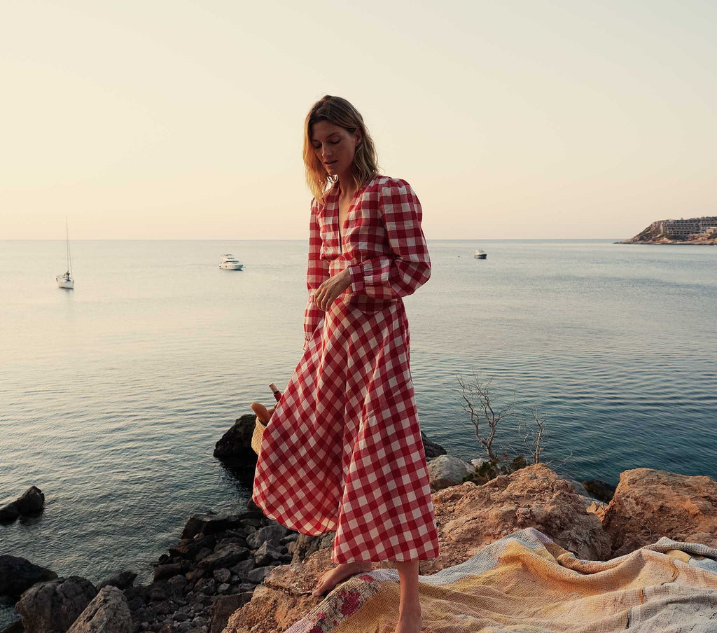 HMD -- CHARLESTON DRESS -- ST OUEN SWEET CHERRY PLAID