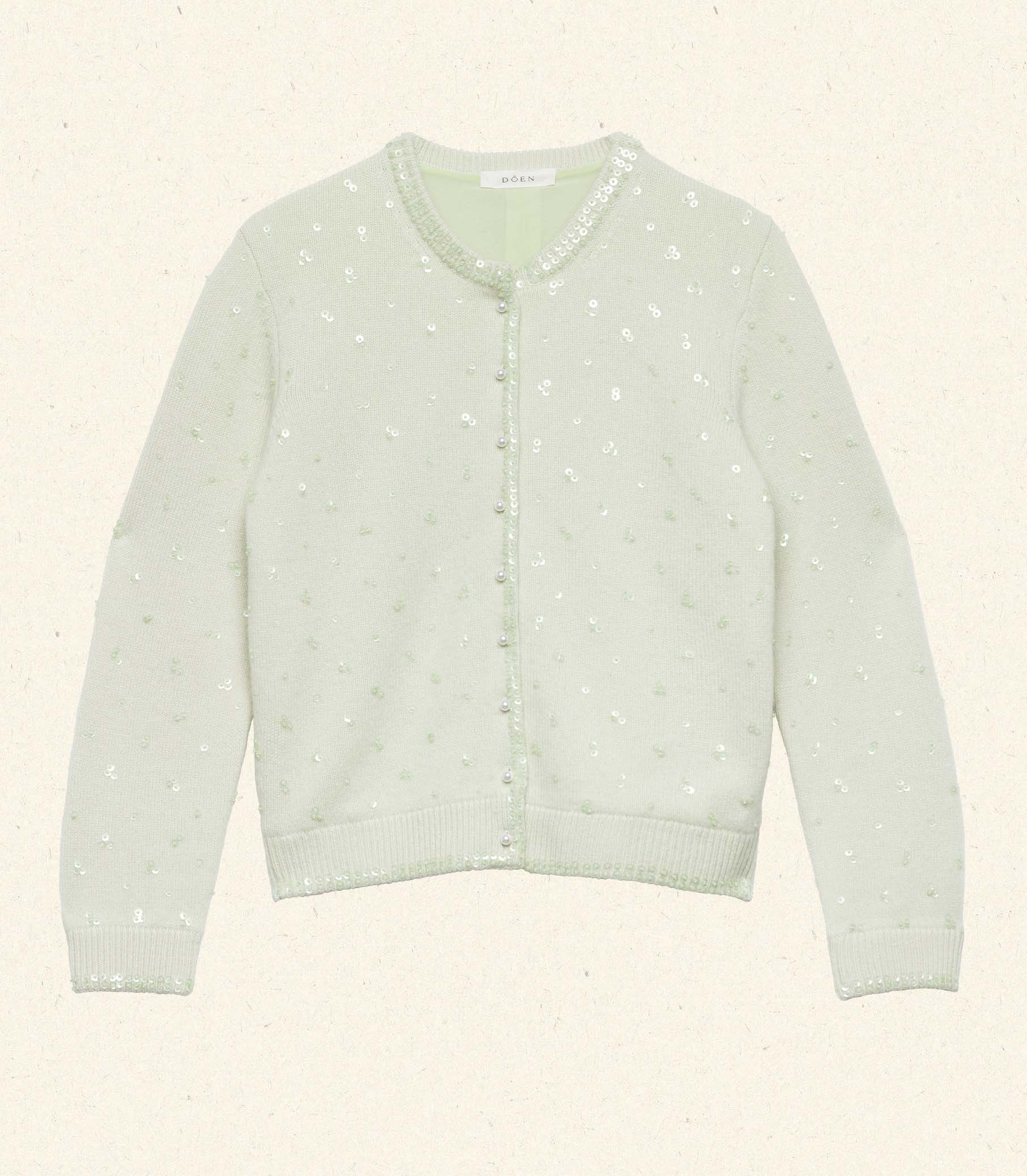 HMD -- PAILLETTE CARDIGAN -- MINT TEA