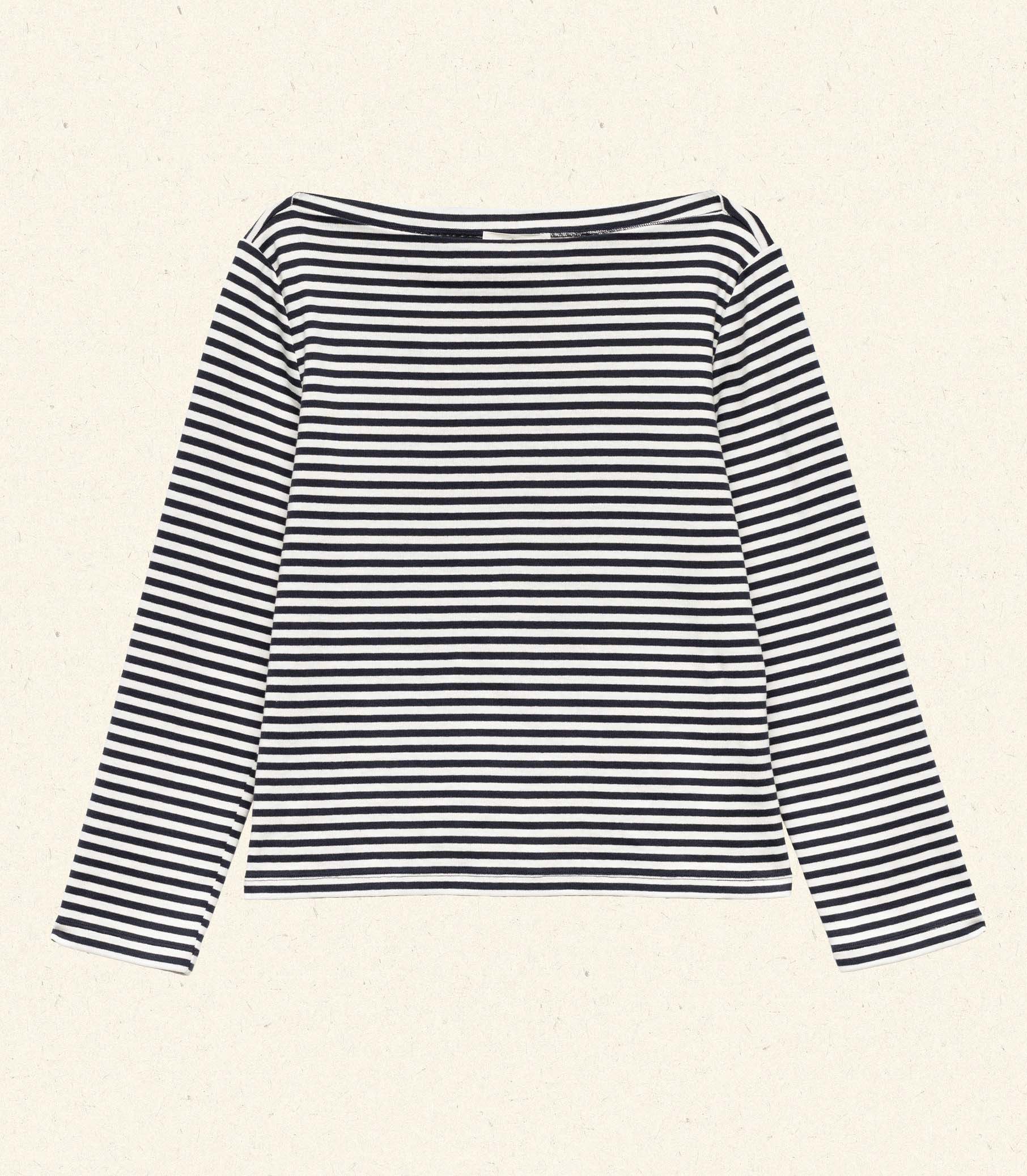 HMD -- PAULETTE TEE -- NAVY NANTUCKET STRIPE