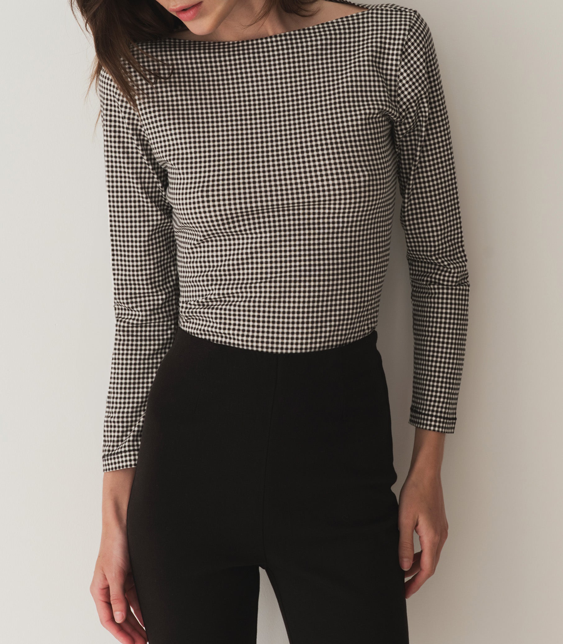 HMD -- PAULETTE TEE -- NOIR LA MADDALENA GINGHAM