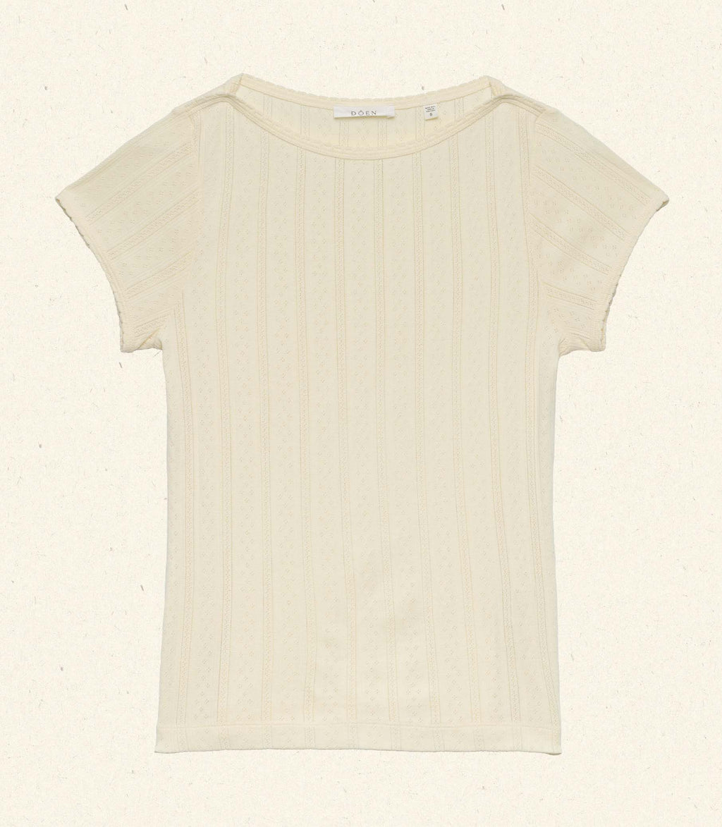 HMD -- PAULINE TEE -- CREME CITRON QUELLE JOLIE POINTELLE