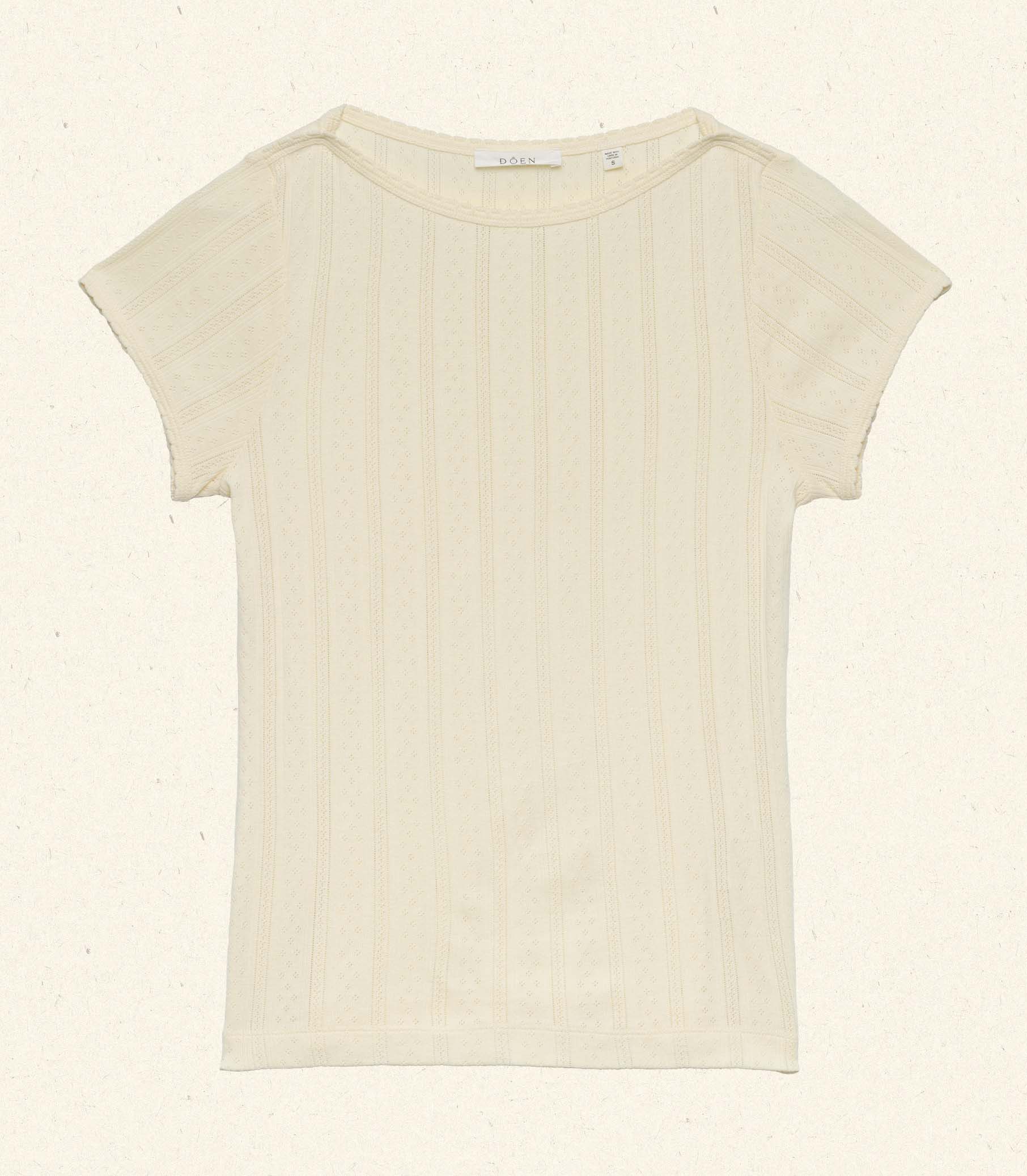 HMD -- PAULINE TEE -- CREME CITRON QUELLE JOLIE POINTELLE