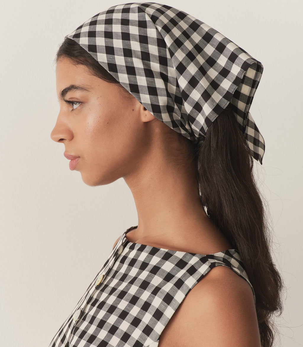 HMD -- PETIT PENNY BANDANA -- BLACK MARILYN GINGHAM