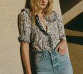 HMD -- QUINCY TOP -- CREAM JESSAMINE CALICO