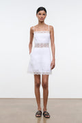 AMALINA LINEN MINI DRESS | WHITE