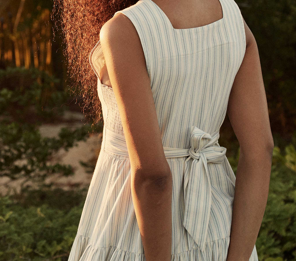 HMD -- REM DRESS -- STRIPED CHAMBRAY