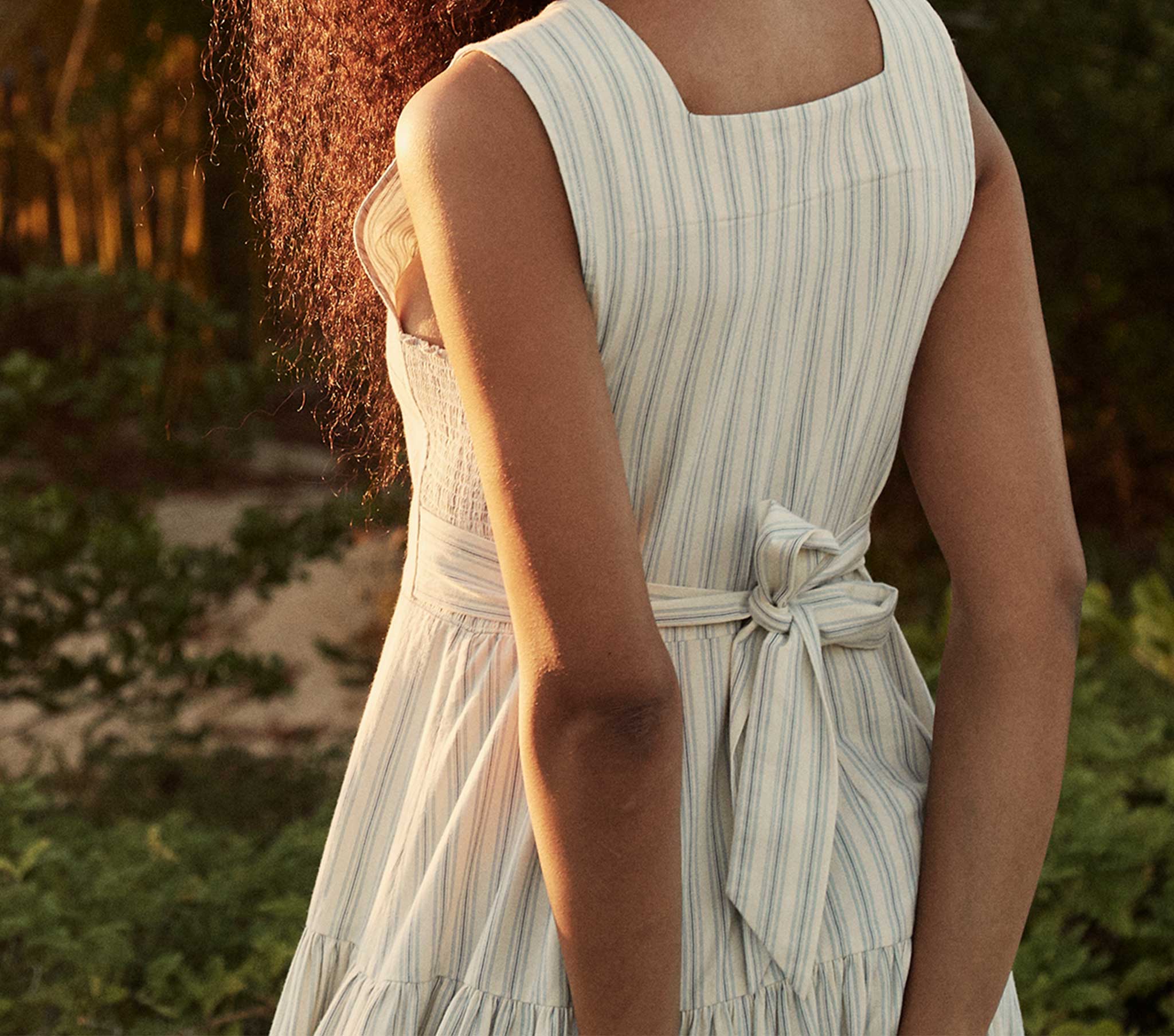 HMD -- REM DRESS -- STRIPED CHAMBRAY