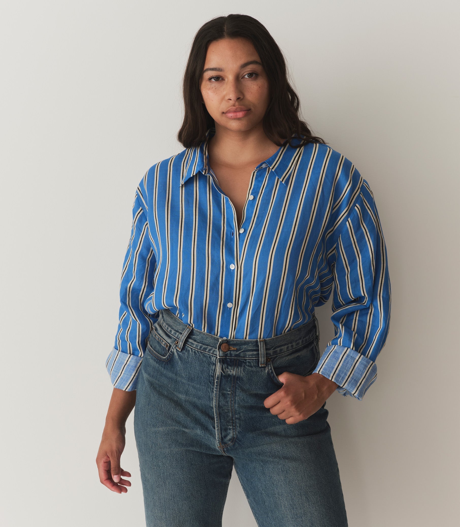 HMD -- REMIS TOP -- BLEU MONACO STRIPE