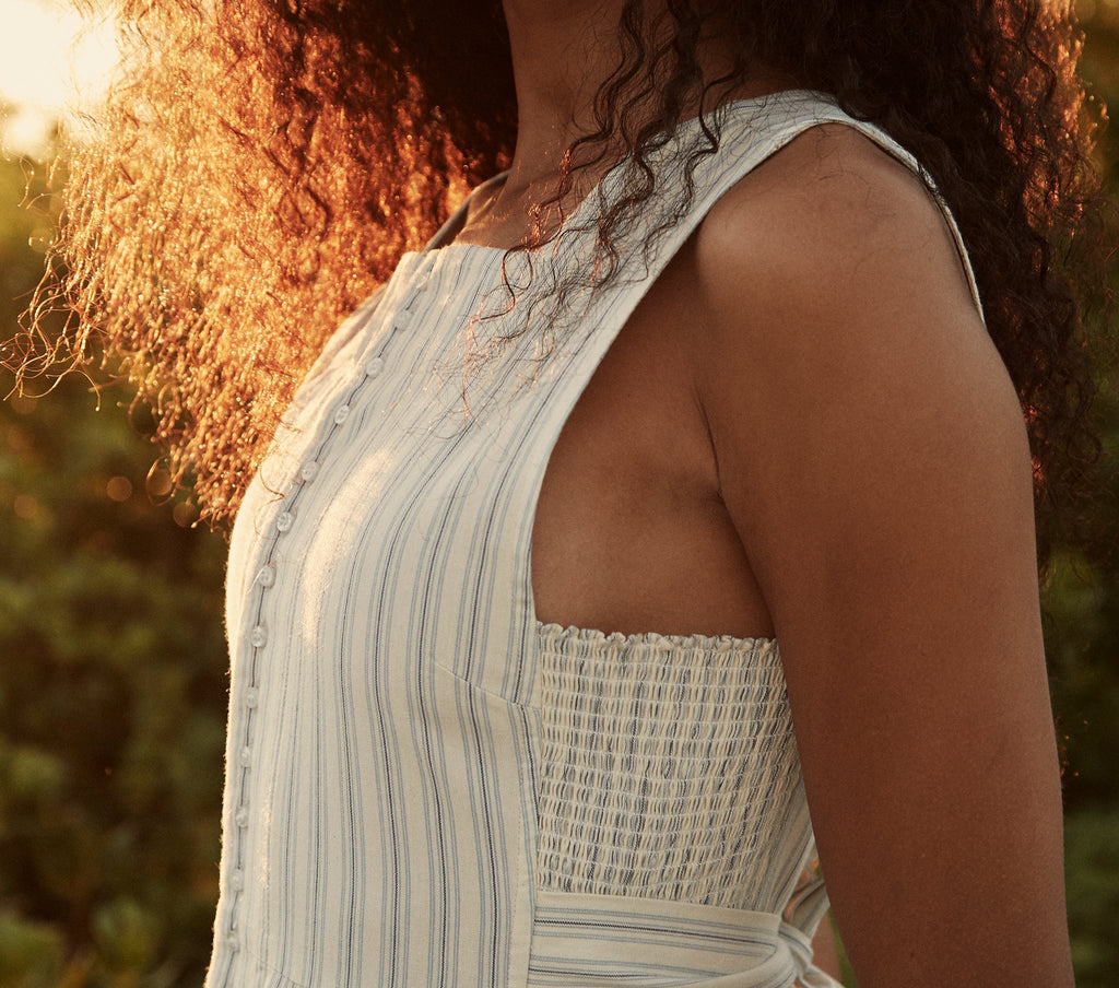 HMD -- REM DRESS -- STRIPED CHAMBRAY