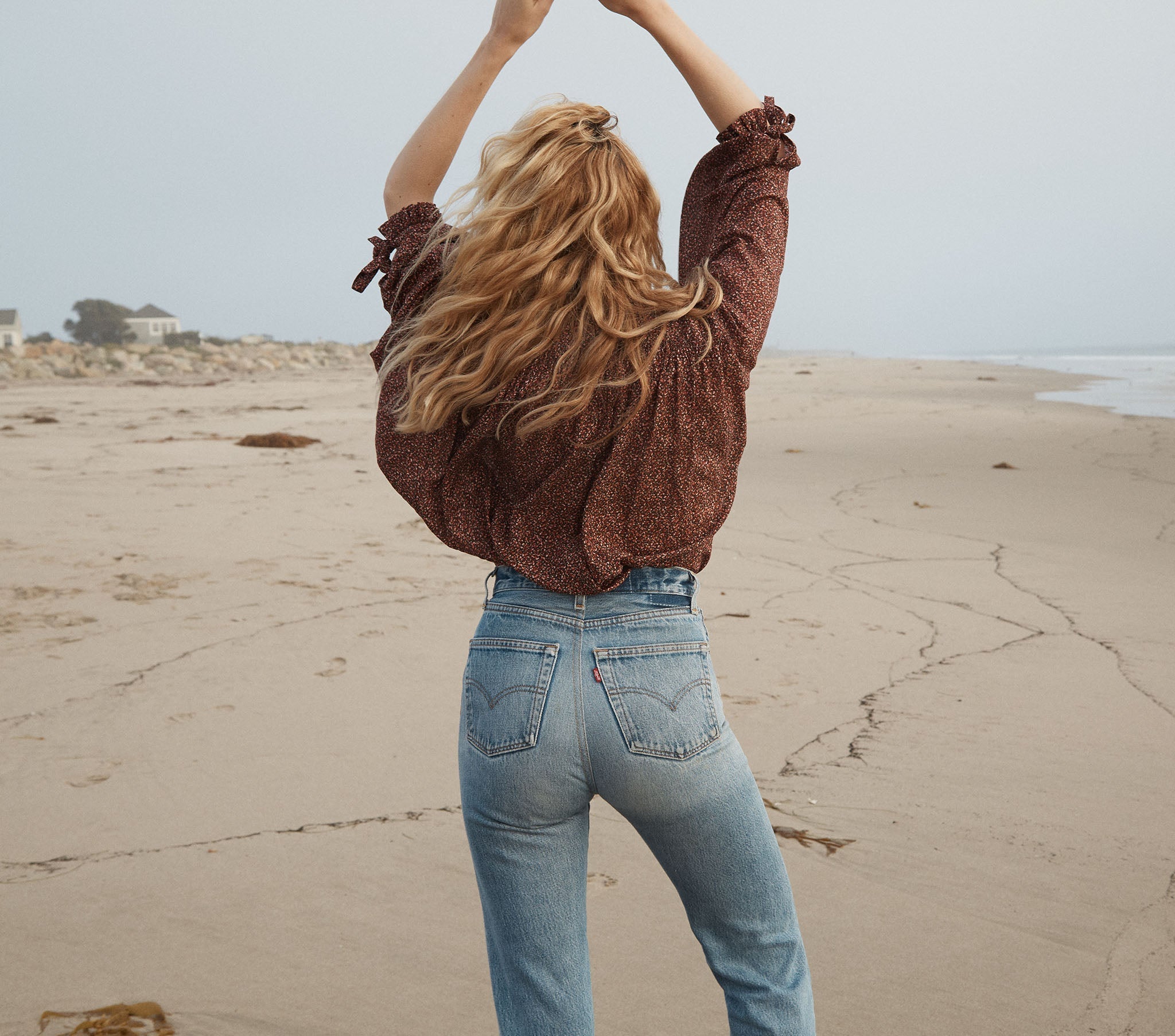 HMD -- ROSE TOP -- RUST DITZY FLORAL