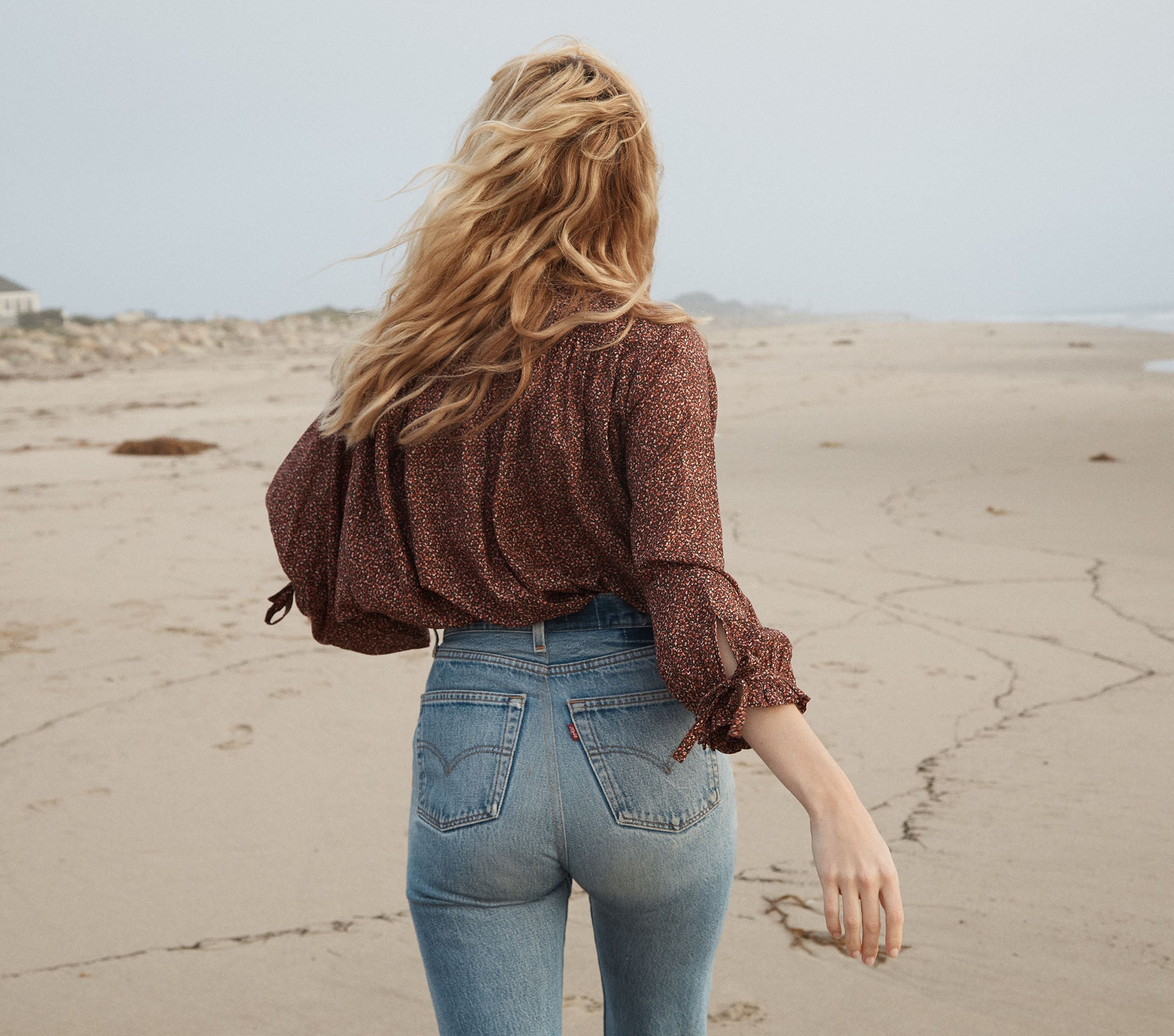 HMD -- ROSE TOP -- RUST DITZY FLORAL