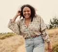 HMD -- ROSE TOP -- CREAM LADY BIRD FLORAL
