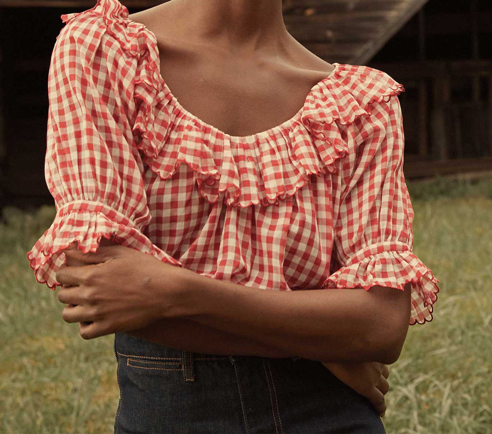 HMD -- SAMARA TOP -- CHERRY GINGHAM