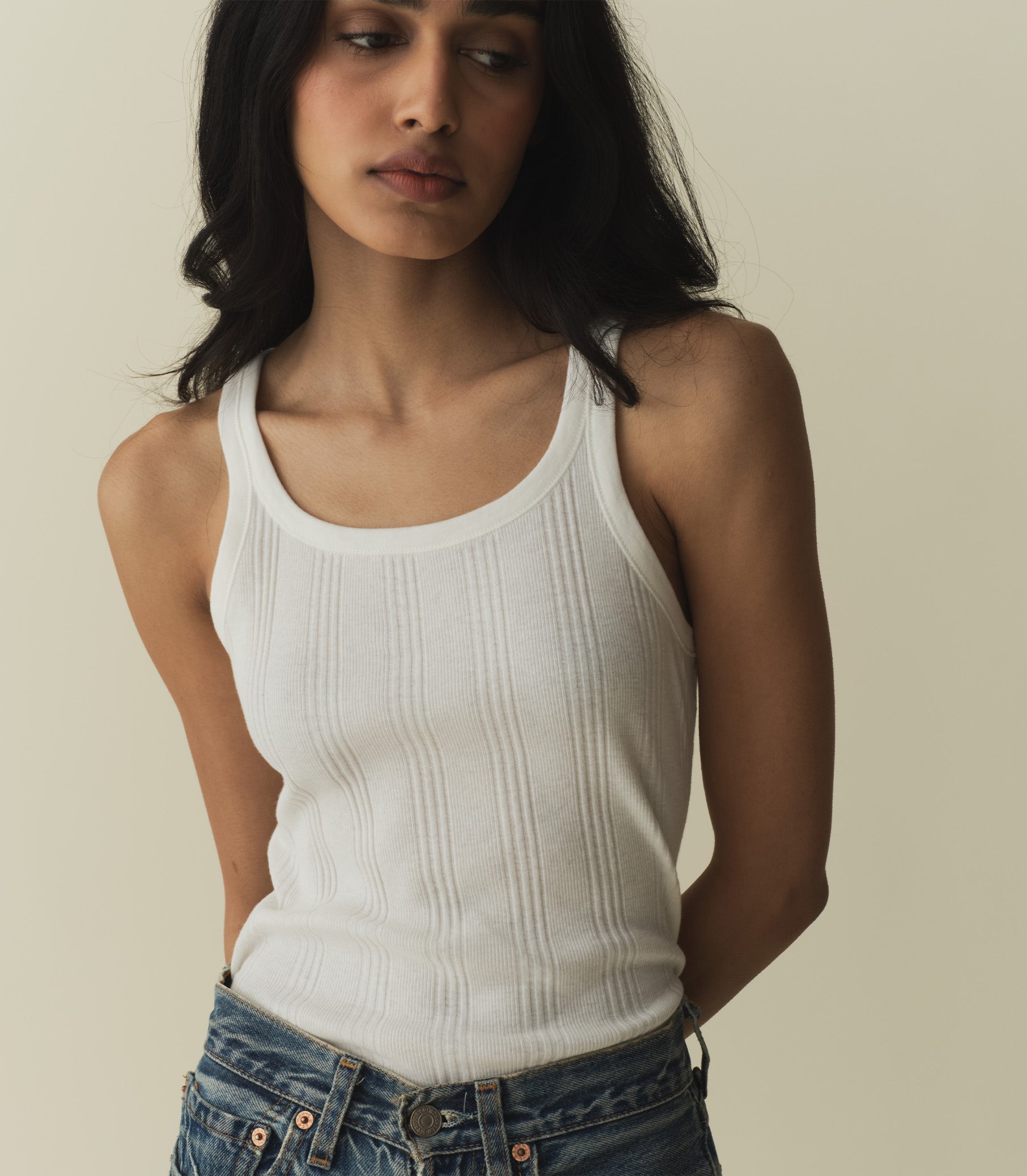 HMD -- SEINE CASHMERE BLEND TANK -- SALT