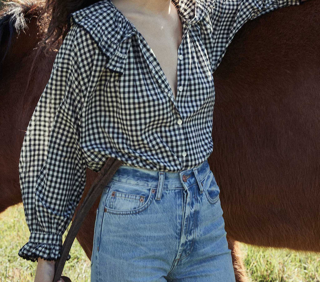HMD -- SEYCHELLE TOP -- INK GINGHAM