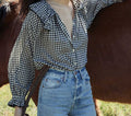 HMD -- SEYCHELLE TOP -- INK GINGHAM