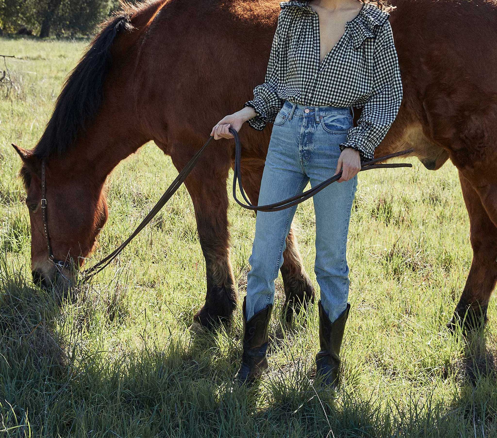 HMD -- SEYCHELLE TOP -- INK GINGHAM