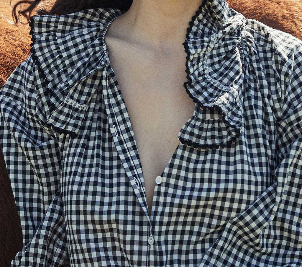 HMD -- SEYCHELLE TOP -- INK GINGHAM