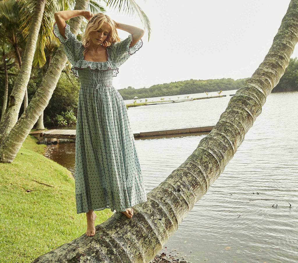HMD -- SOL DRESS -- AZURE SWISS DOT