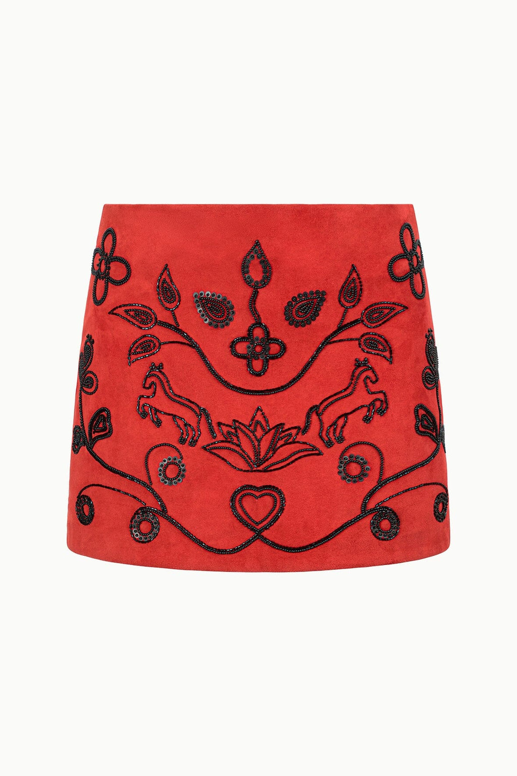 CREST SUEDE SKIRT | CAYENNE BEADED
