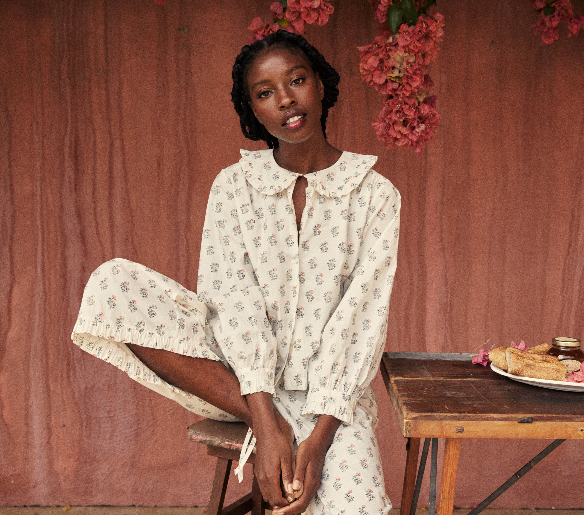 HMD -- LEMON PANT -- RED DAHLIA BLOCK PRINT