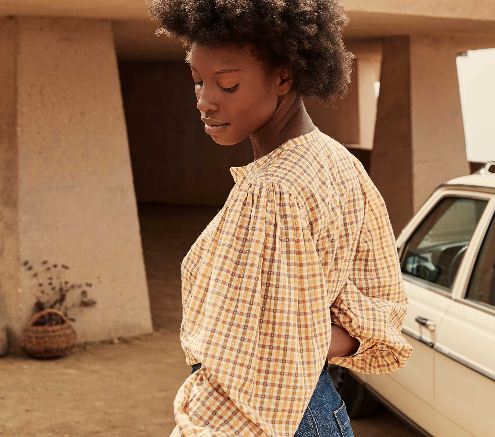 HMD -- SCARLET TOP -- ORANGE MERINGUE PLAID