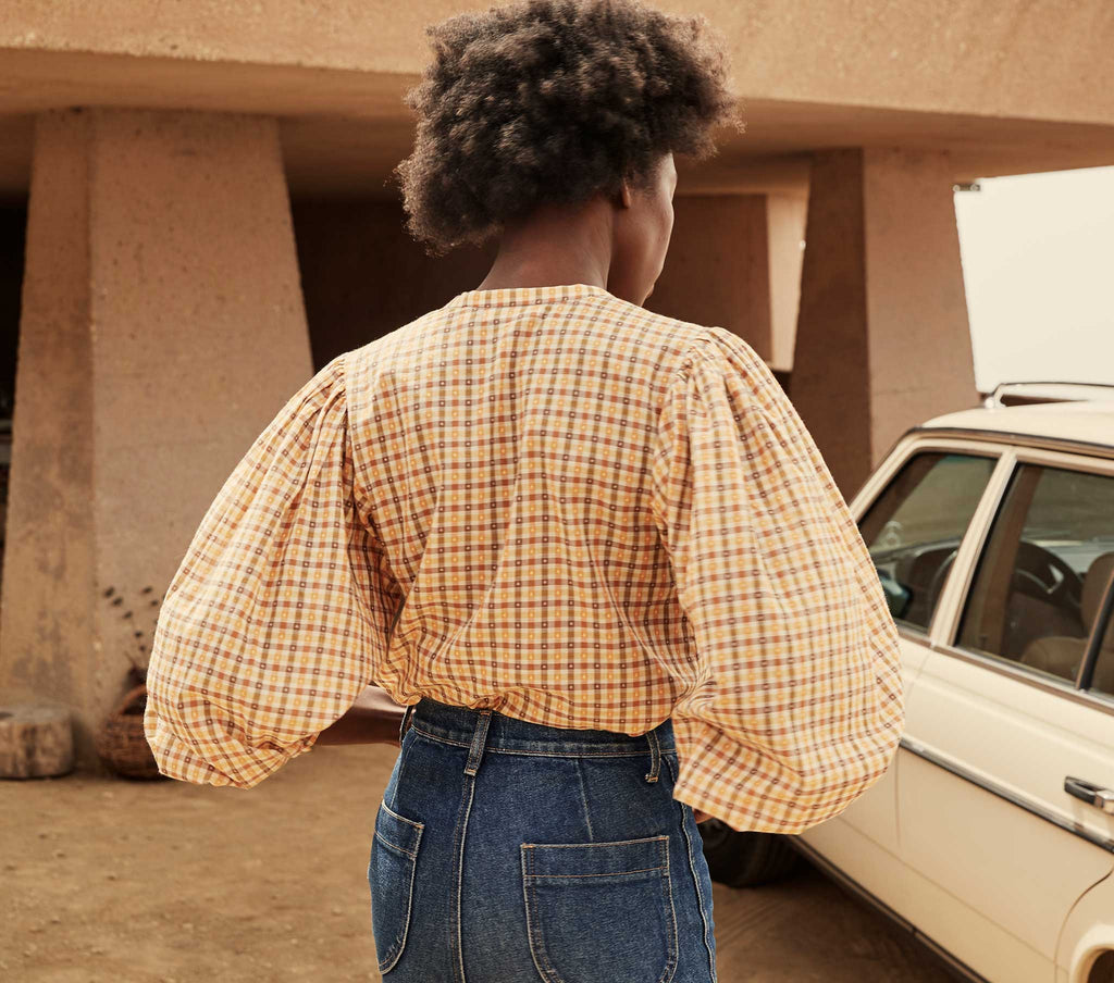 HMD -- SCARLET TOP -- ORANGE MERINGUE PLAID