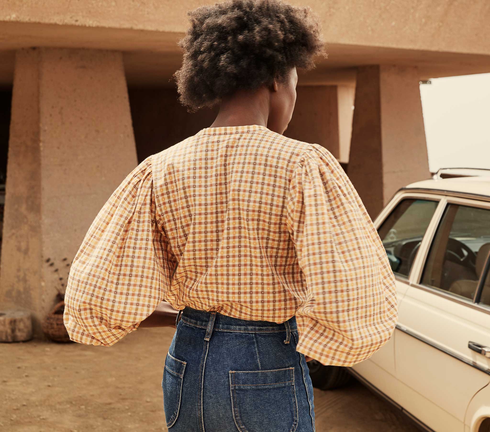 HMD -- SCARLET TOP -- ORANGE MERINGUE PLAID