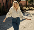 HMD -- SCARLET TOP -- STRIPED CHAMBRAY