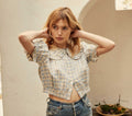 HMD -- SPARROW TOP -- BLUE MEADOWLARK PLAID