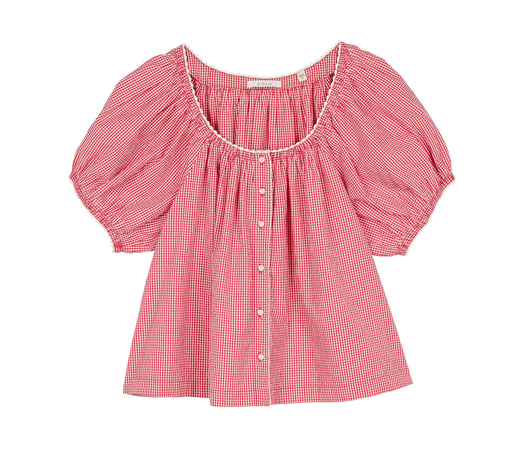HMD -- TENNESSEE TOP -- CERISE PARIS GINGHAM